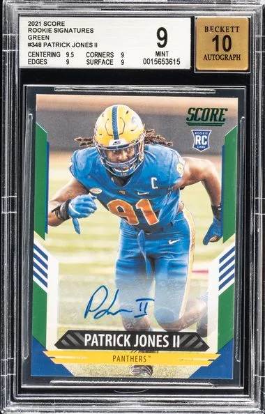 2021 Score Patrick Jones II Signatures Green #384 card image