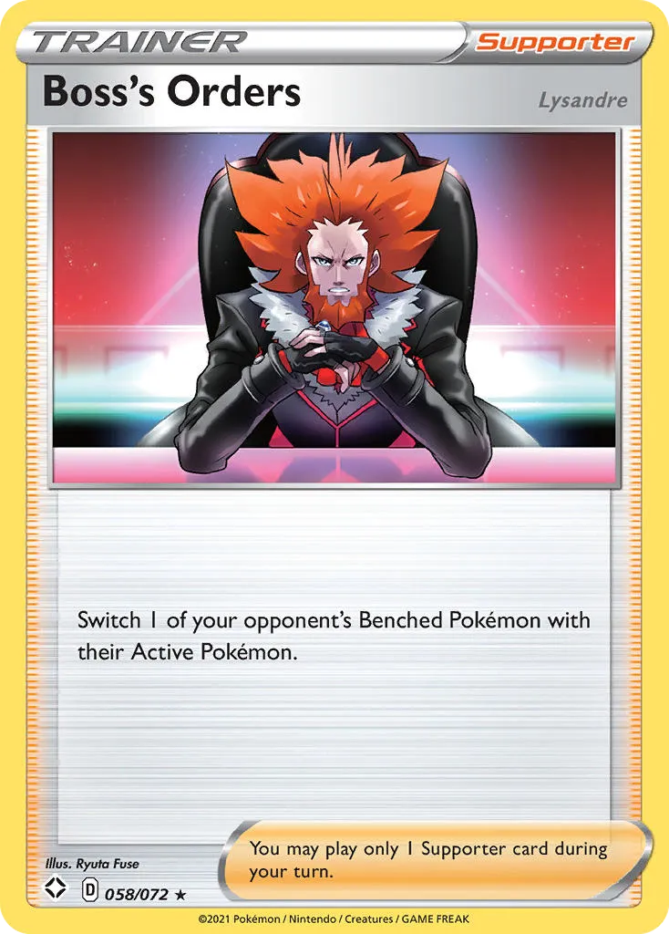2021 Shining Fates Boss's Orders #58/72 Rare card image