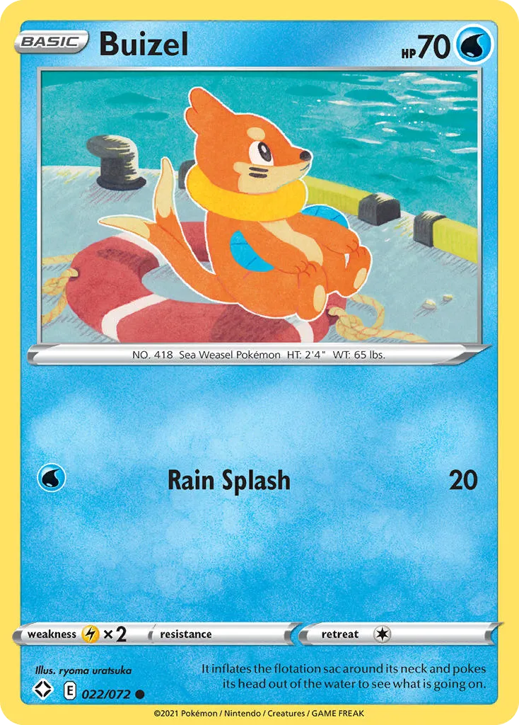 2021 Shining Fates Buizel #22/72 Common card image