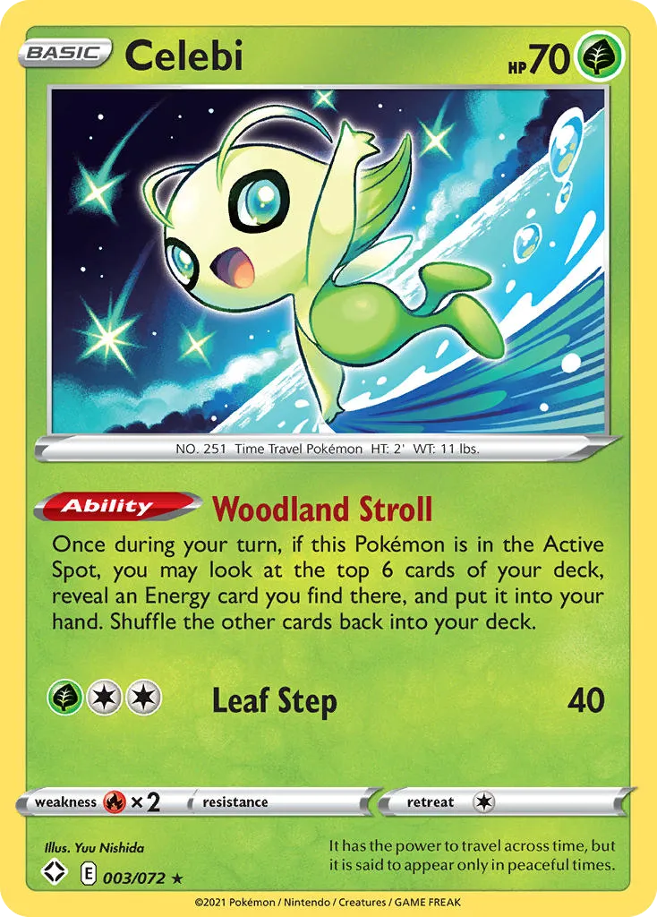 2021 Shining Fates Celebi #03/72 Rare card image