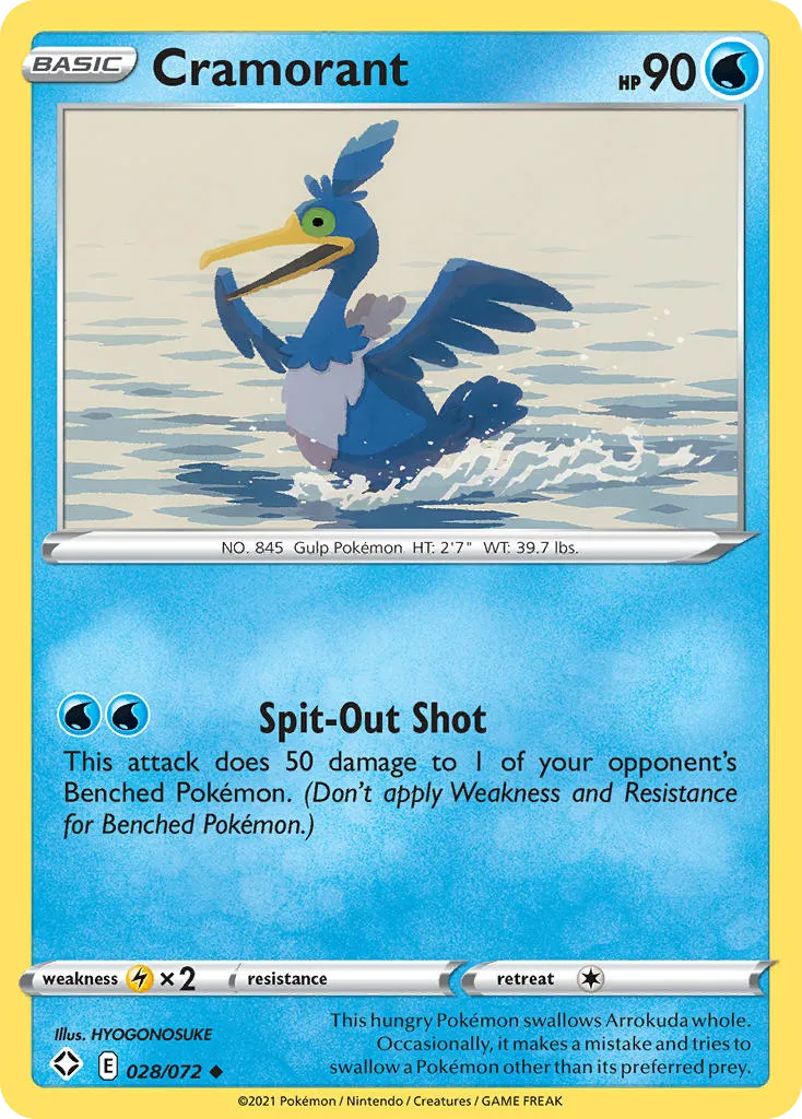 2021 Shining Fates Cramorant #28/72 Uncommon card image