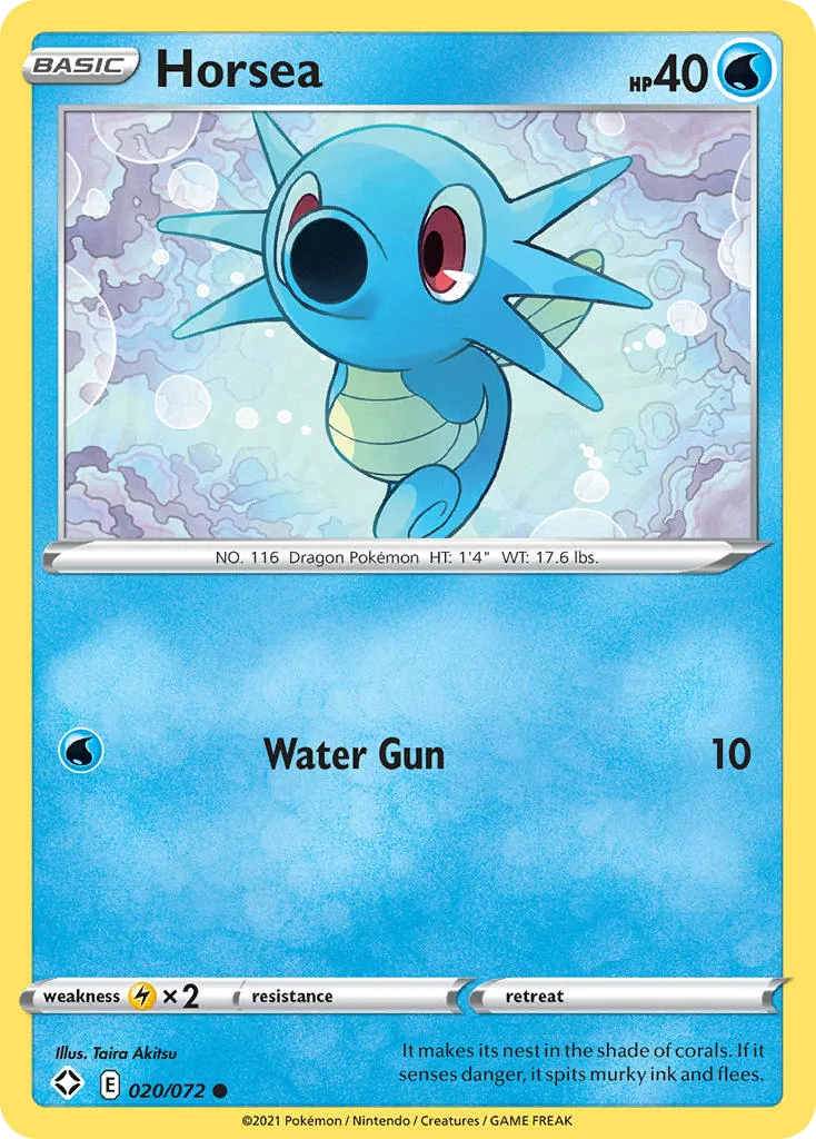 2021 Shining Fates Horsea #20/72 Common card image
