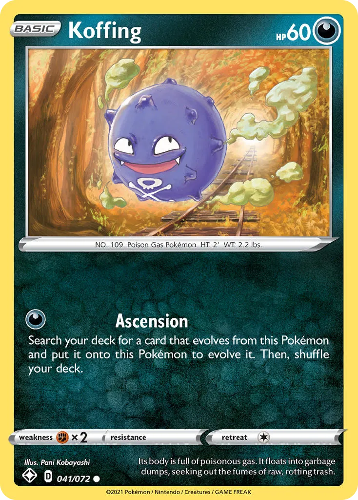 2021 Shining Fates Koffing #41/72 Common card image