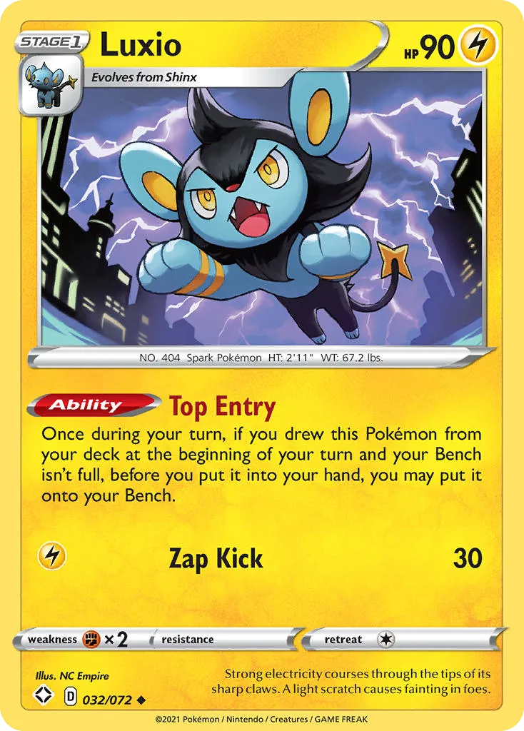 2021 Shining Fates Luxio #32/72 Uncommon card image