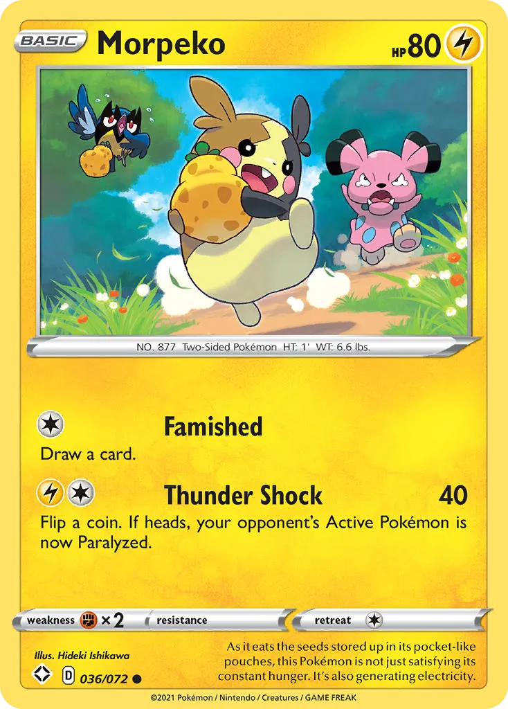 2021 Shining Fates Morpeko #36/72 Common card image
