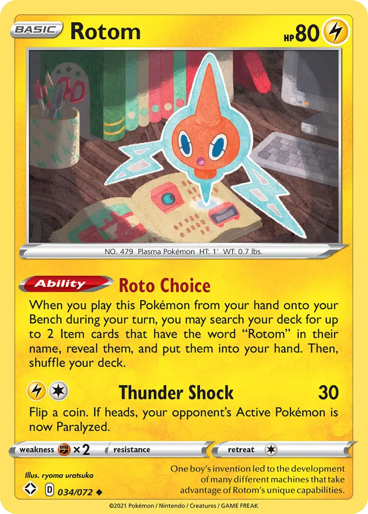 2021 Shining Fates Rotom #34/72 Uncommon card image
