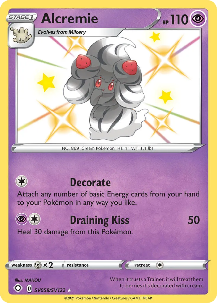 2021 Shining Fates Shiny Vault Alcremie Rare Shiny #SV058 Rare Shiny card image