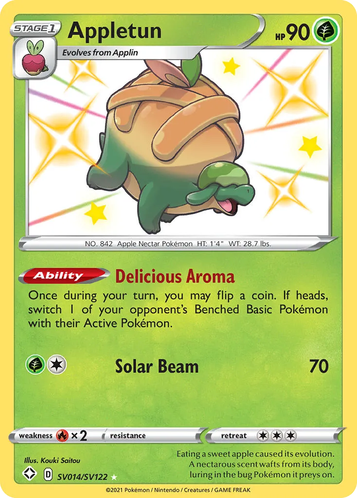 2021 Shining Fates Shiny Vault Appletun Rare Shiny #SV014 Rare Shiny card image