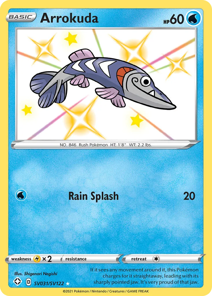 2021 Shining Fates Shiny Vault Arrokuda Rare Shiny #SV031 Rare Shiny card image