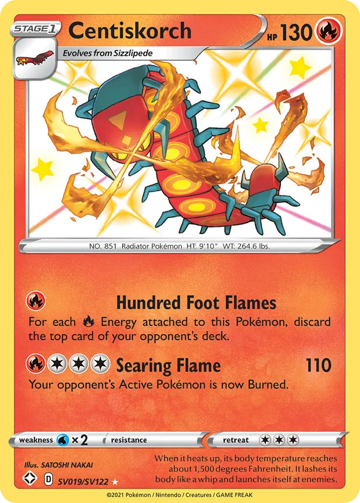 2021 Shining Fates Shiny Vault Centiskorch Rare Shiny #SV019 Rare Shiny card image