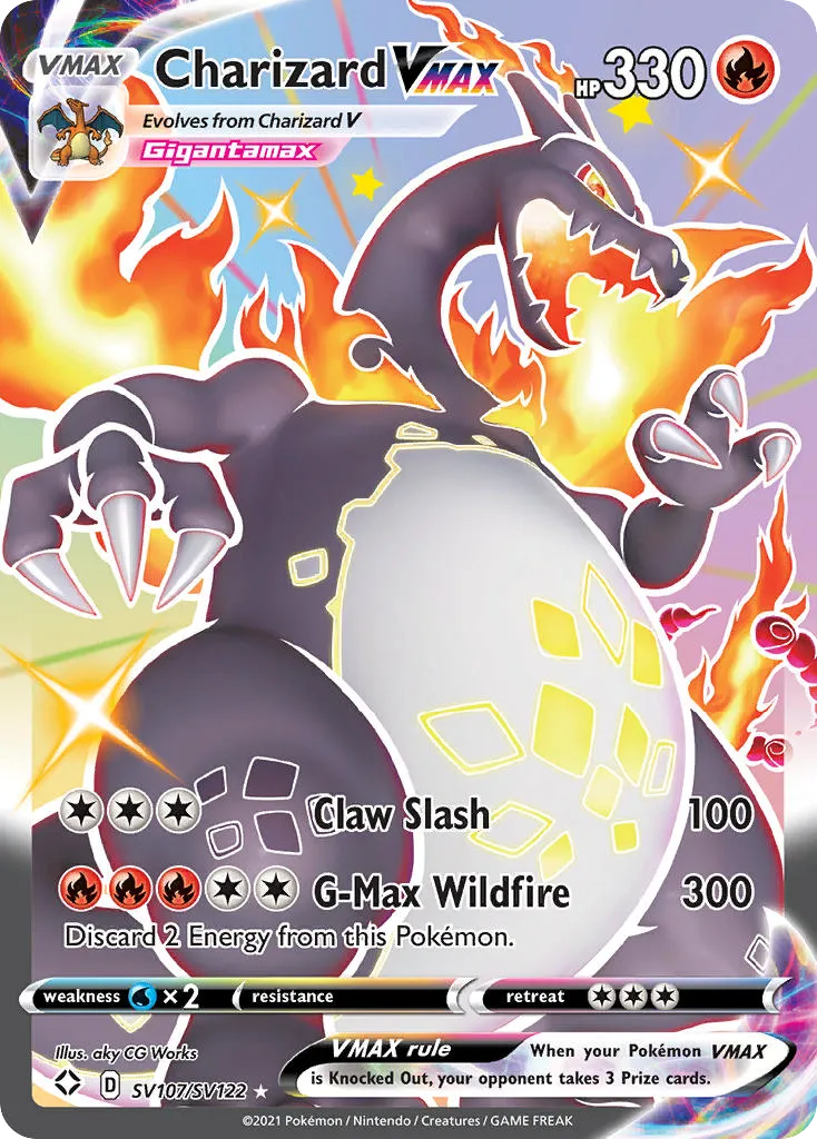 2021 Shining Fates Shiny Vault Charizard VMAX #SV107 Rare Holo VMAX card image