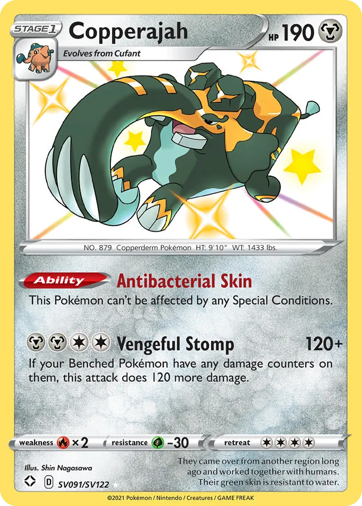 2021 Shining Fates Shiny Vault Copperajah Rare Shiny #SV091 Rare Shiny card image