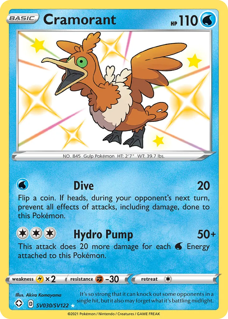 2021 Shining Fates Shiny Vault Cramorant Rare Shiny #SV030 Rare Shiny card image