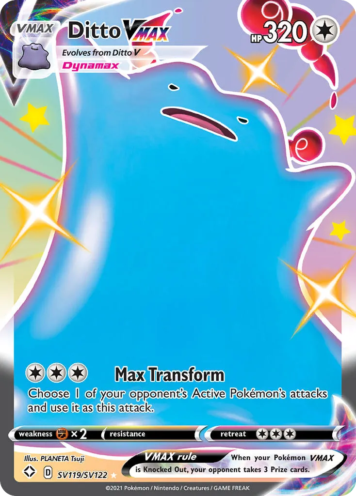 2021 Shining Fates Shiny Vault Ditto VMAX #SV119 Rare Holo VMAX card image