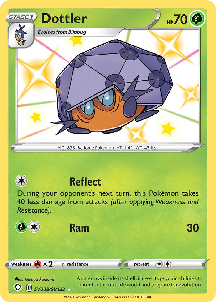 2021 Shining Fates Shiny Vault Dottler Rare Shiny #SV008 Rare Shiny card image