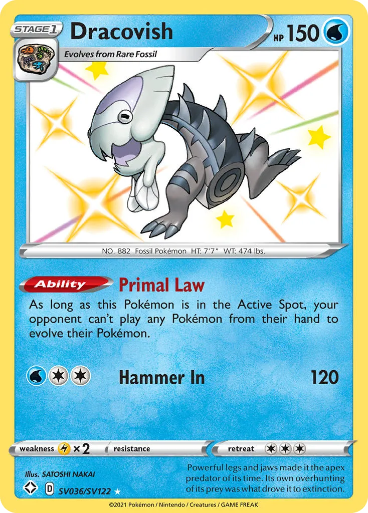 2021 Shining Fates Shiny Vault Dracovish Rare Shiny #SV036 Rare Shiny card image