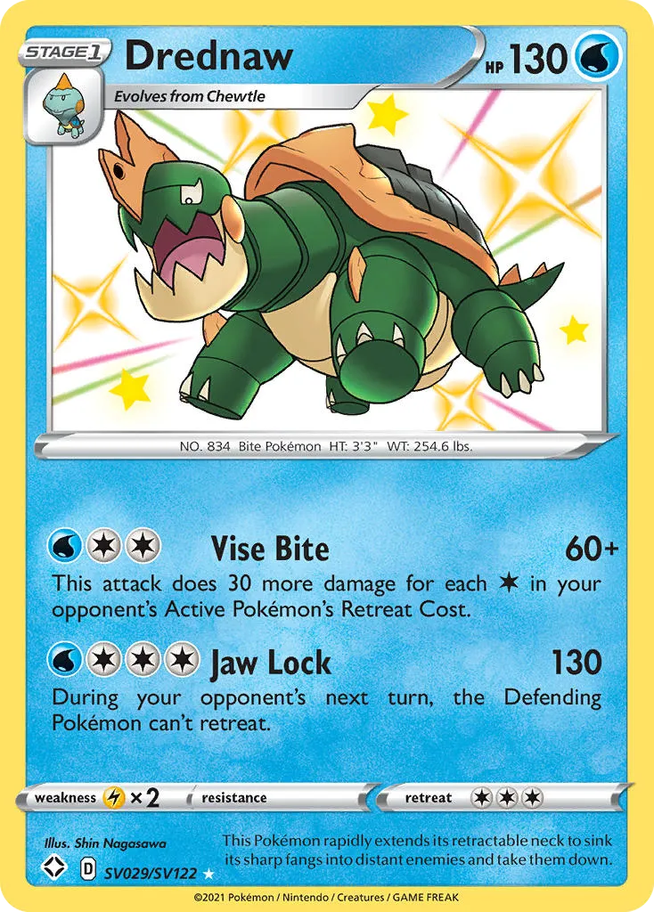 2021 Shining Fates Shiny Vault Drednaw Rare Shiny #SV029 Rare Shiny card image