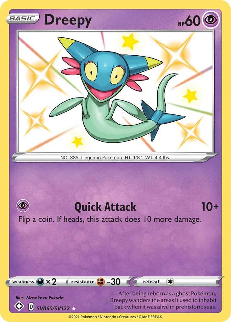 2021 Shining Fates Shiny Vault Dreepy Rare Shiny #SV060 Rare Shiny card image