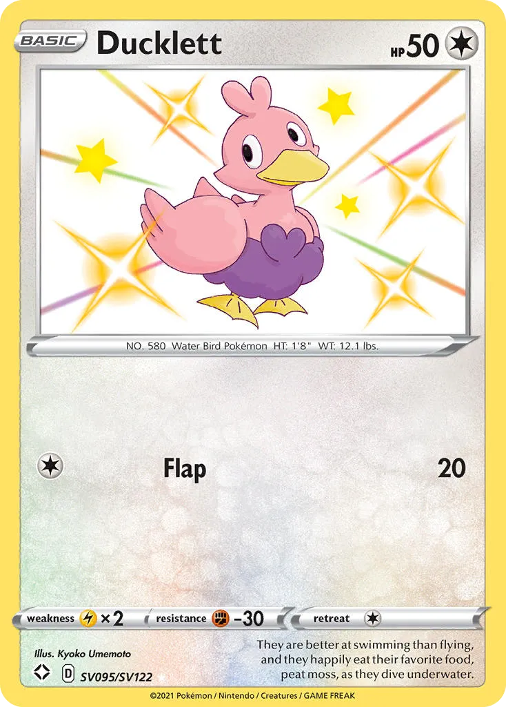 2021 Shining Fates Shiny Vault Ducklett Rare Shiny #SV095 Rare Shiny card image