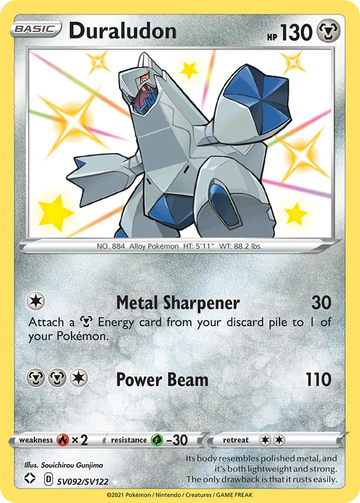 2021 Shining Fates Shiny Vault Duraludon Rare Shiny #SV092 Rare Shiny card image