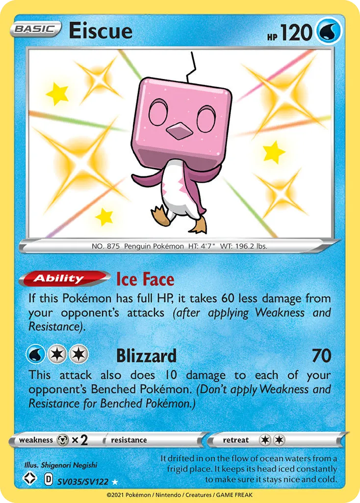 2021 Shining Fates Shiny Vault Eiscue Rare Shiny #SV035 Rare Shiny card image