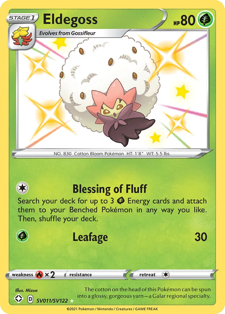 2021 Shining Fates Shiny Vault Eldegoss Rare Shiny #SV011 Rare Shiny card image