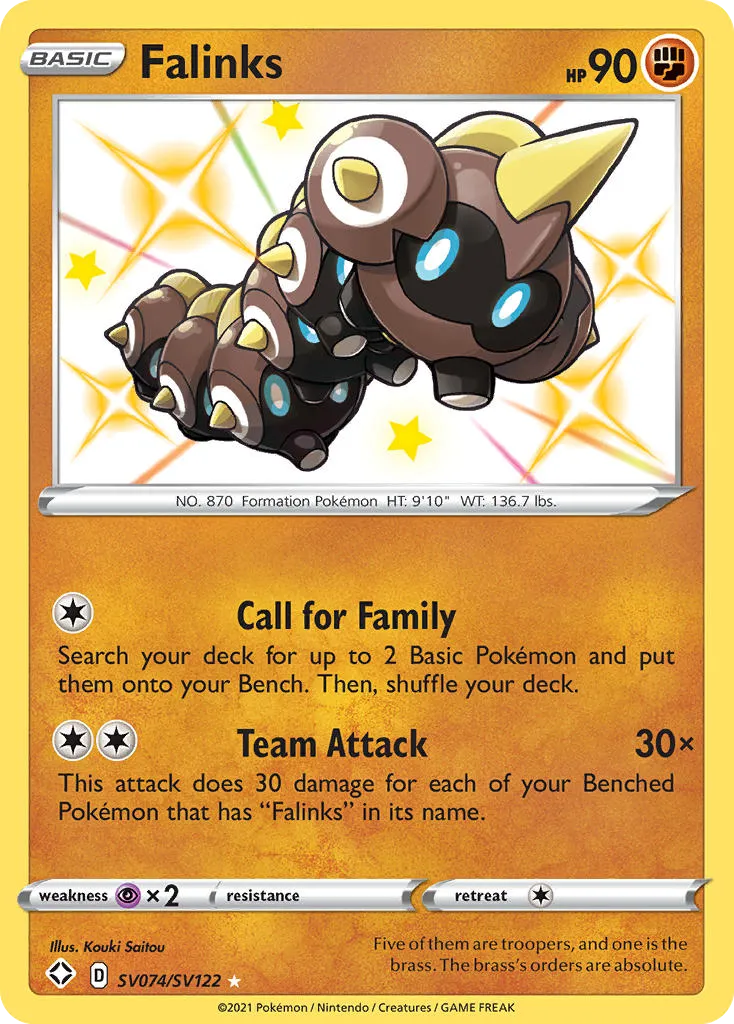 2021 Shining Fates Shiny Vault Falinks Rare Shiny #SV074 Rare Shiny card image