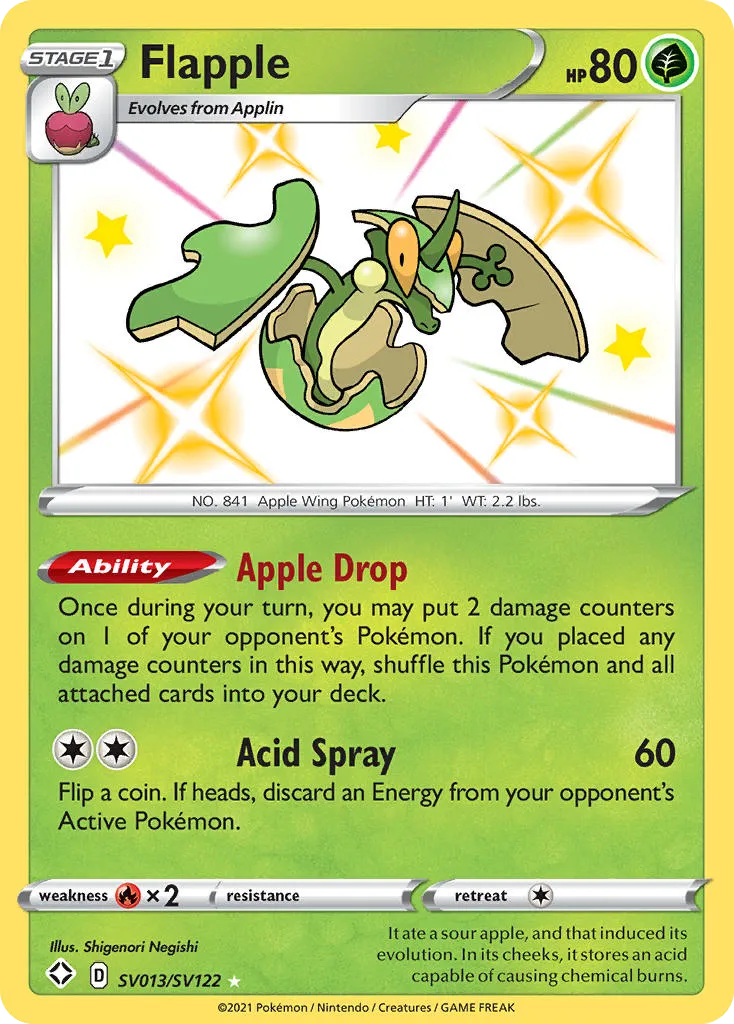 2021 Shining Fates Shiny Vault Flapple Rare Shiny #SV013 Rare Shiny card image