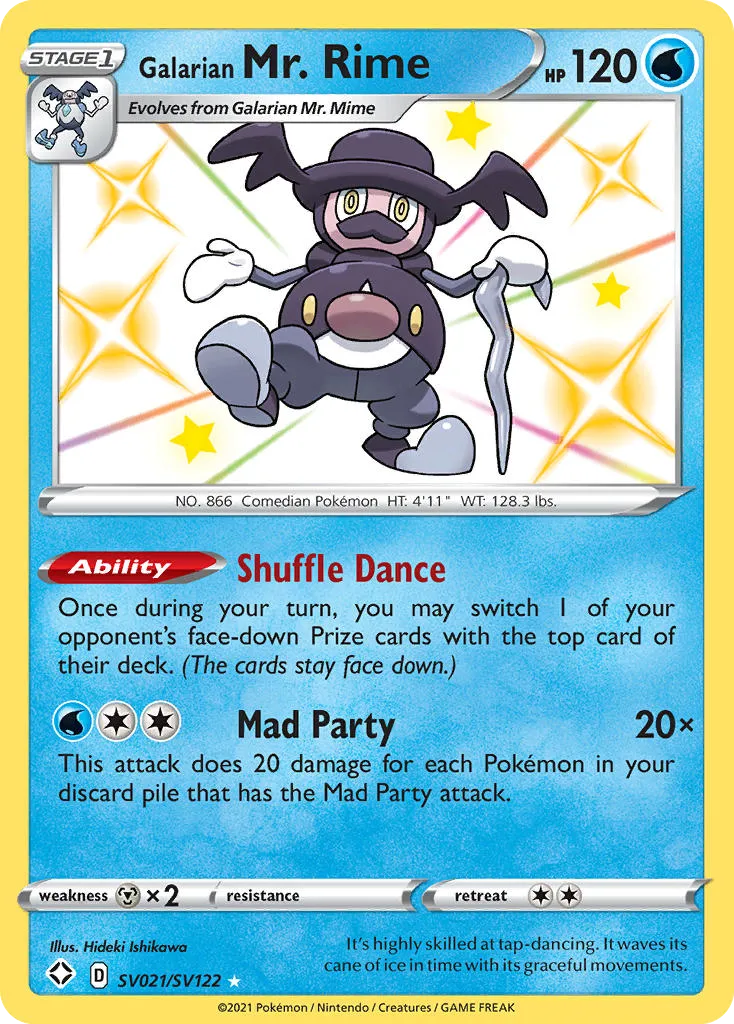 2021 Shining Fates Shiny Vault Galarian Mr. Rime Rare Shiny #SV021 Rare Shiny card image