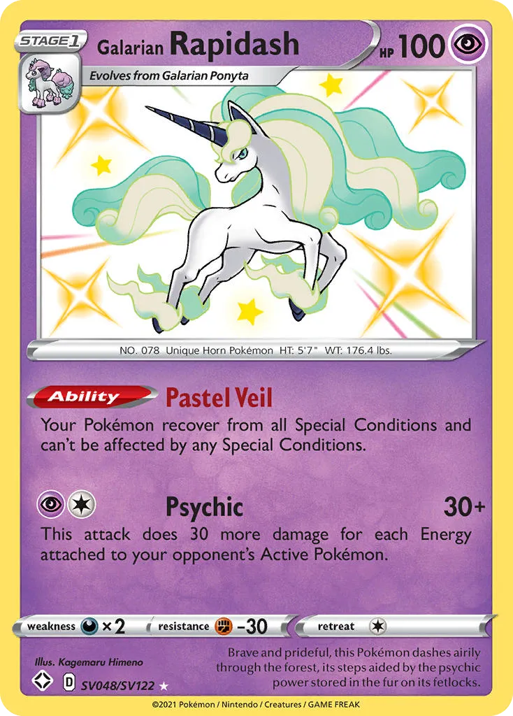 2021 Shining Fates Shiny Vault Galarian Rapidash Rare Shiny #SV048 Rare Shiny card image