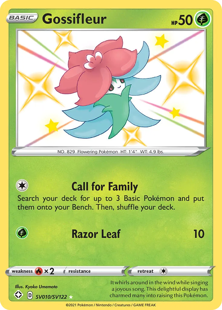 2021 Shining Fates Shiny Vault Gossifleur Rare Shiny #SV010 Rare Shiny card image