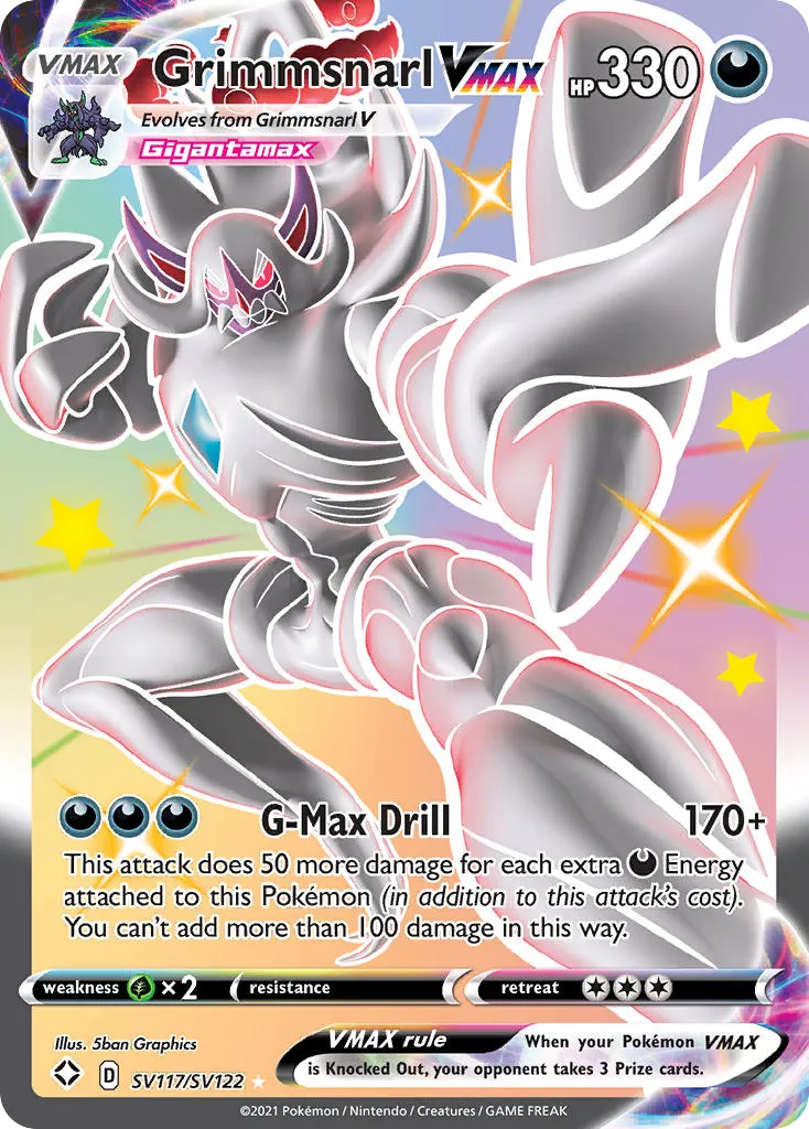2021 Shining Fates Shiny Vault Grimmsnarl VMAX #SV117 Rare Holo VMAX card image