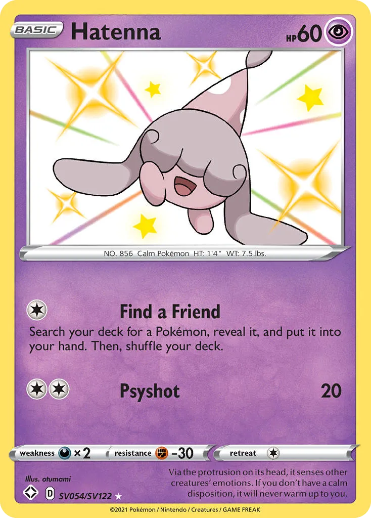 2021 Shining Fates Shiny Vault Hatenna Rare Shiny #SV054 Rare Shiny card image