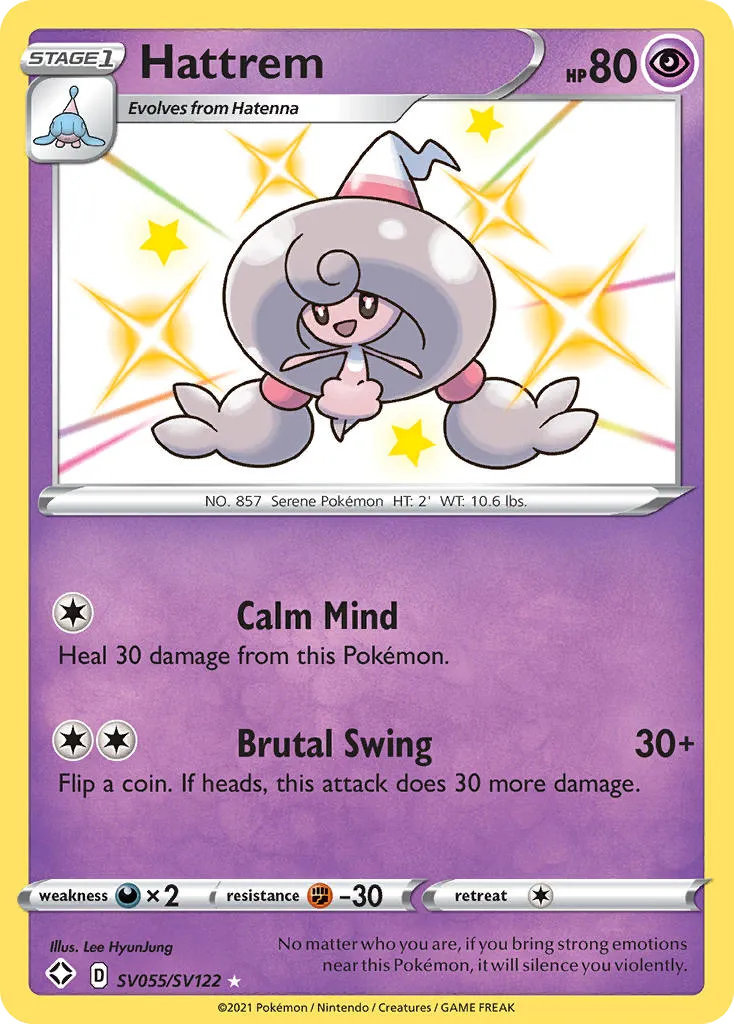 2021 Shining Fates Shiny Vault Hattrem Rare Shiny #SV055 Rare Shiny card image