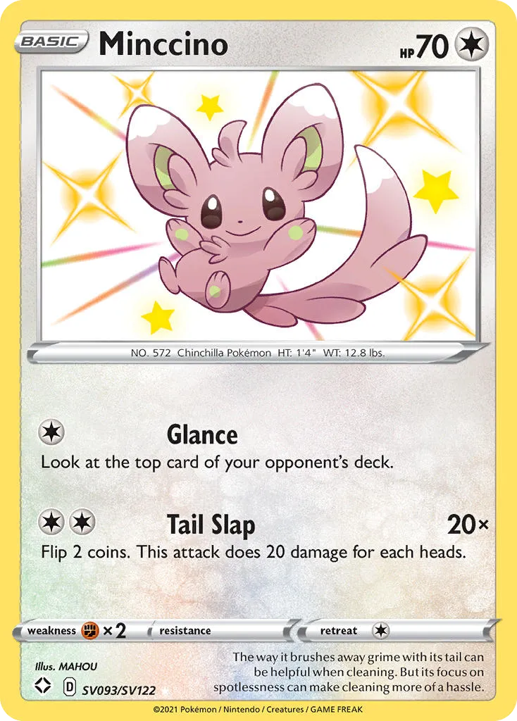 2021 Shining Fates Shiny Vault Minccino Rare Shiny #SV093 Rare Shiny card image