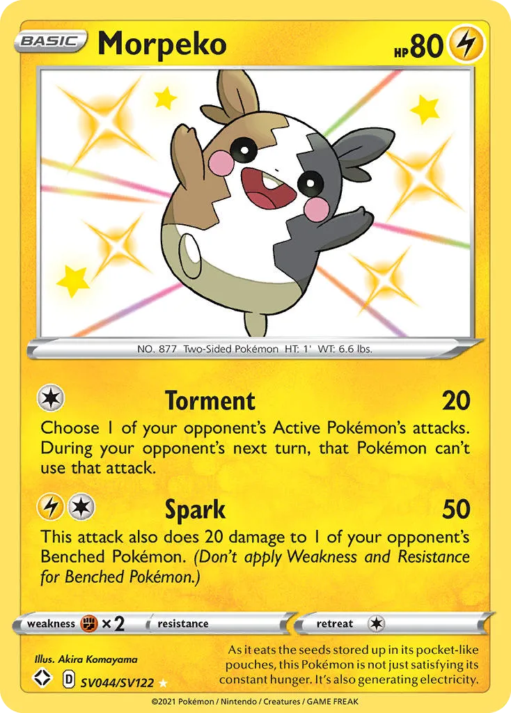 2021 Shining Fates Shiny Vault Morpeko Rare Shiny #SV044 Rare Shiny card image