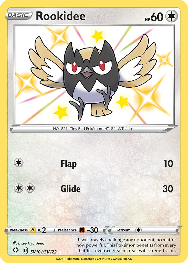 2021 Shining Fates Shiny Vault Rookidee #SV101 Rare Shiny card image