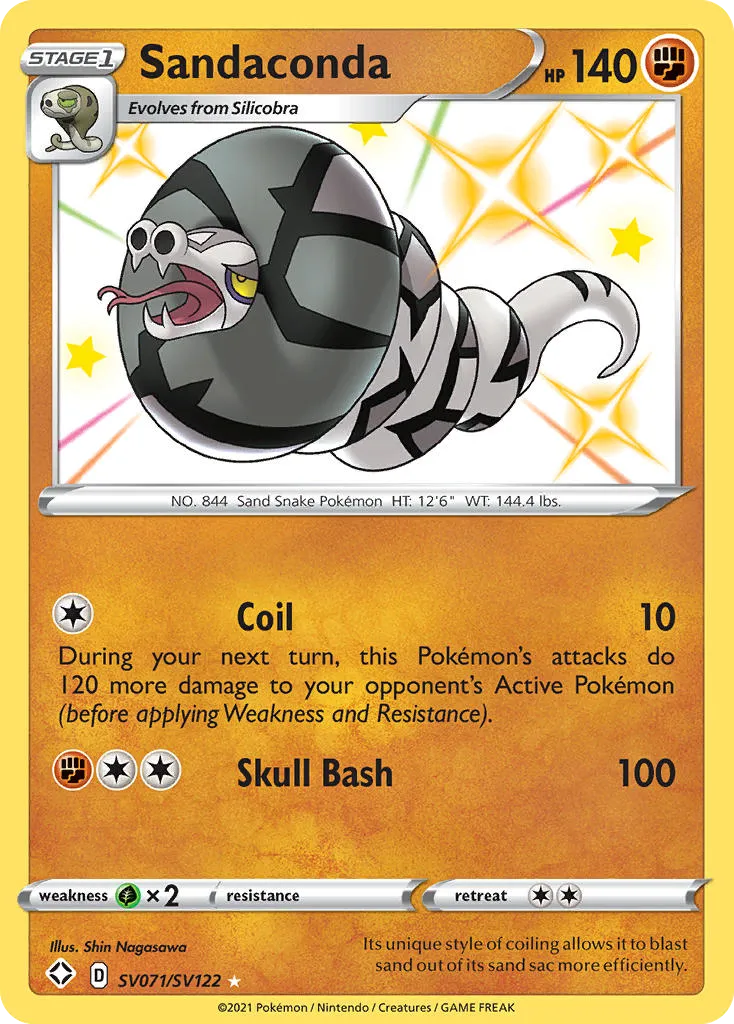 2021 Shining Fates Shiny Vault Sandaconda #SV071 Rare Shiny card image