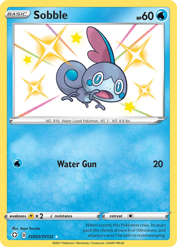 2021 Shining Fates Shiny Vault Sobble #SV025 Rare Shiny card image