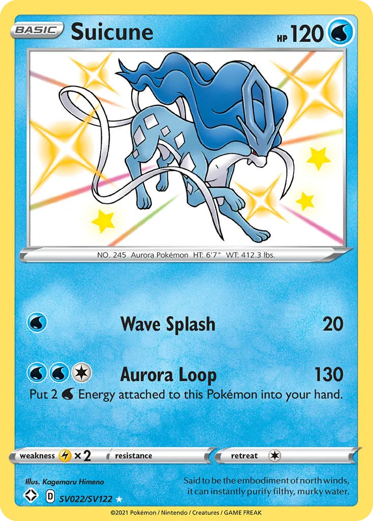 2021 Shining Fates Shiny Vault Suicune Rare Shiny #SV022 Rare Shiny card image