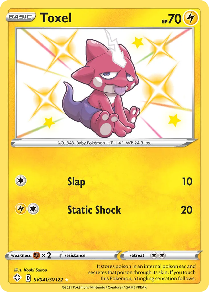 2021 Shining Fates Shiny Vault Toxel #SV041 Rare Shiny card image
