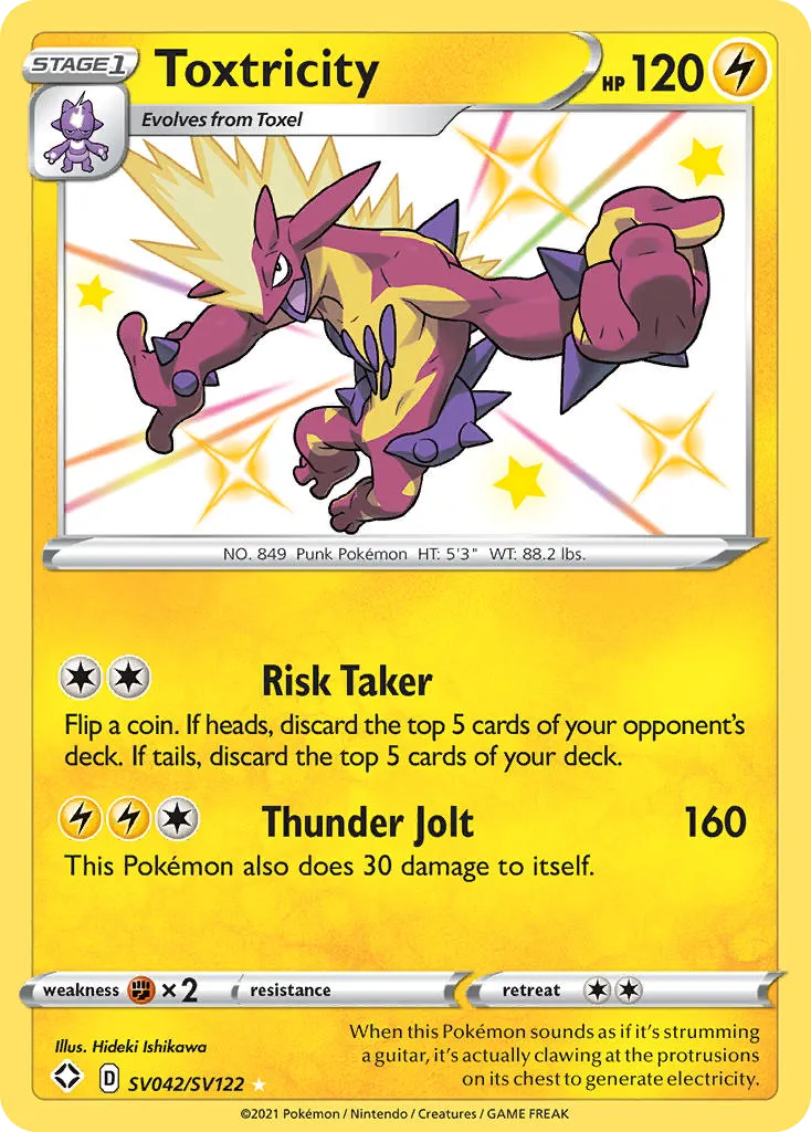 2021 Shining Fates Shiny Vault Toxtricity #SV042 Rare Shiny card image