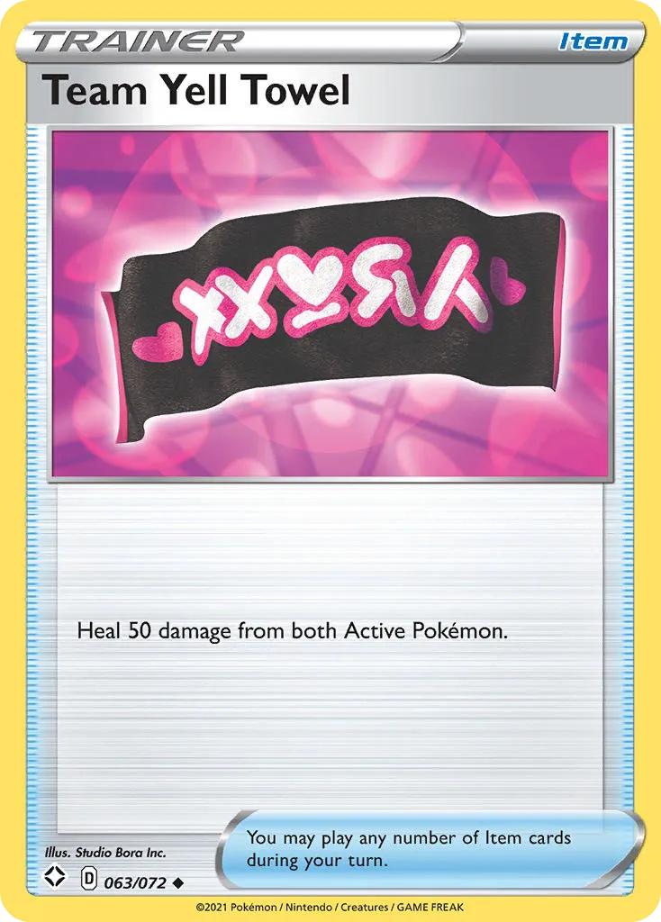 2021 Shining Fates Team Yell Towel #63/72 Uncommon card image