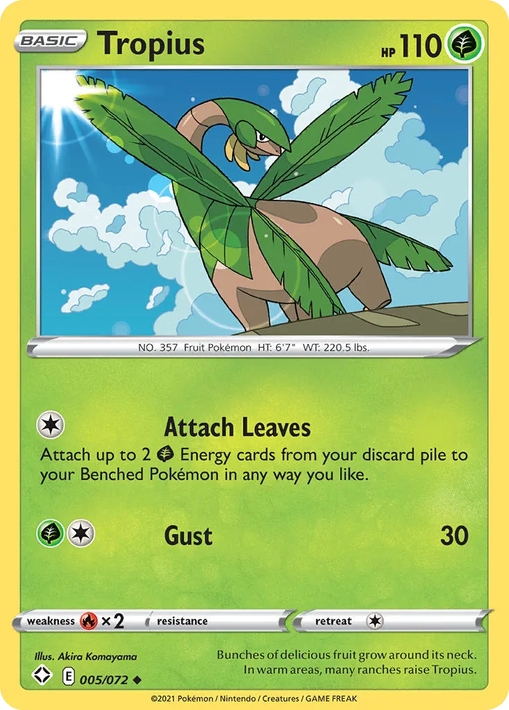 2021 Shining Fates Tropius #05/72 Uncommon card image