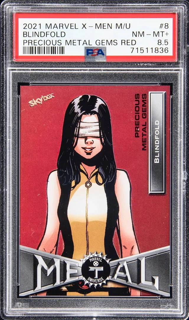 2021 SkyBox Blindfold Marvel X-Men Metal Universe Precious Metal Gems (PMG) Red #8 card image