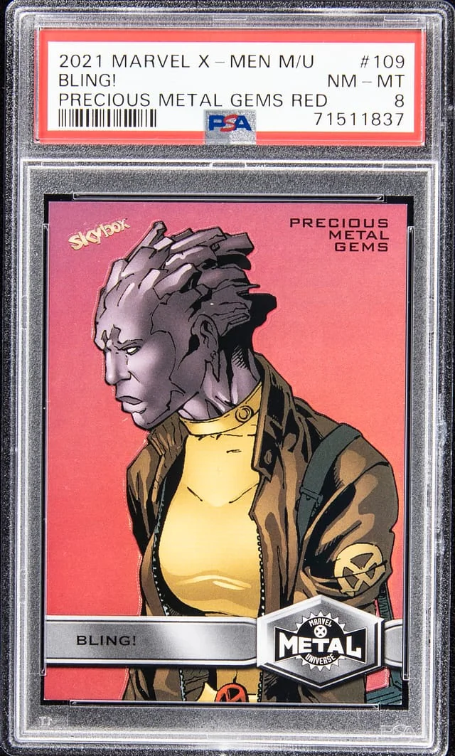 2021 SkyBox Bling! Marvel X-Men Metal Universe Precious Metal Gems (PMG) Red #109 card image