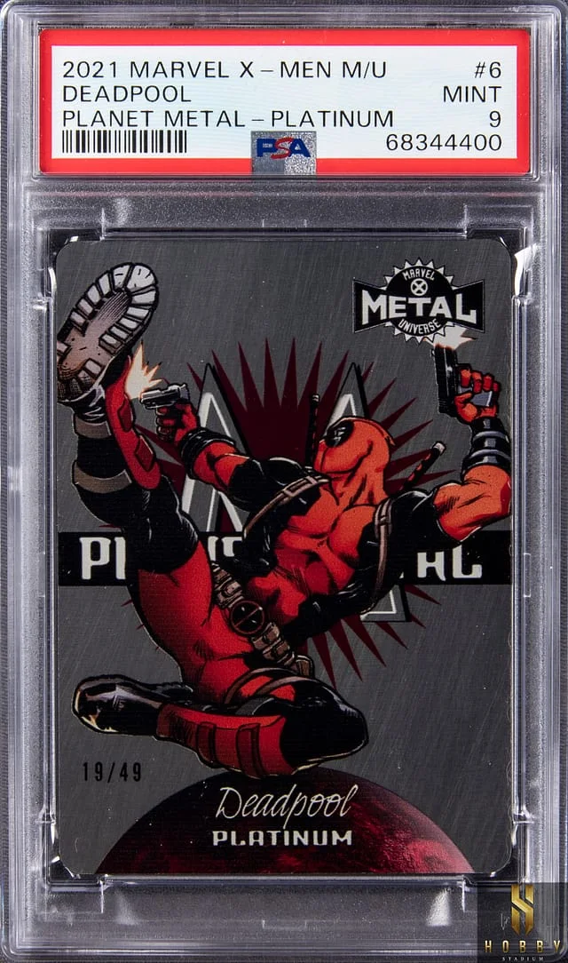 2021 SkyBox Deadpool Marvel X-Men Metal Universe Planet Metal Platinum #6 card image