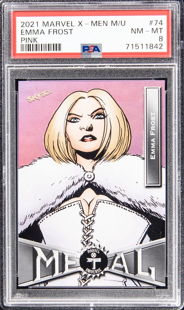 2021 SkyBox Emma Frost Marvel X-Men Metal Universe Pink #74 card image