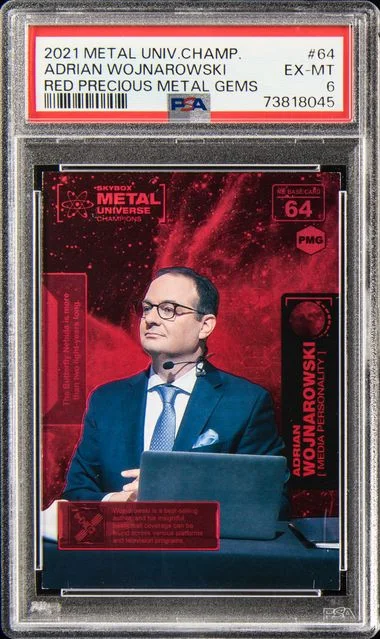 2021 SkyBox Metal Universe Champions Adrian Wojnarowski Red Precious Metal Gems #64 card image