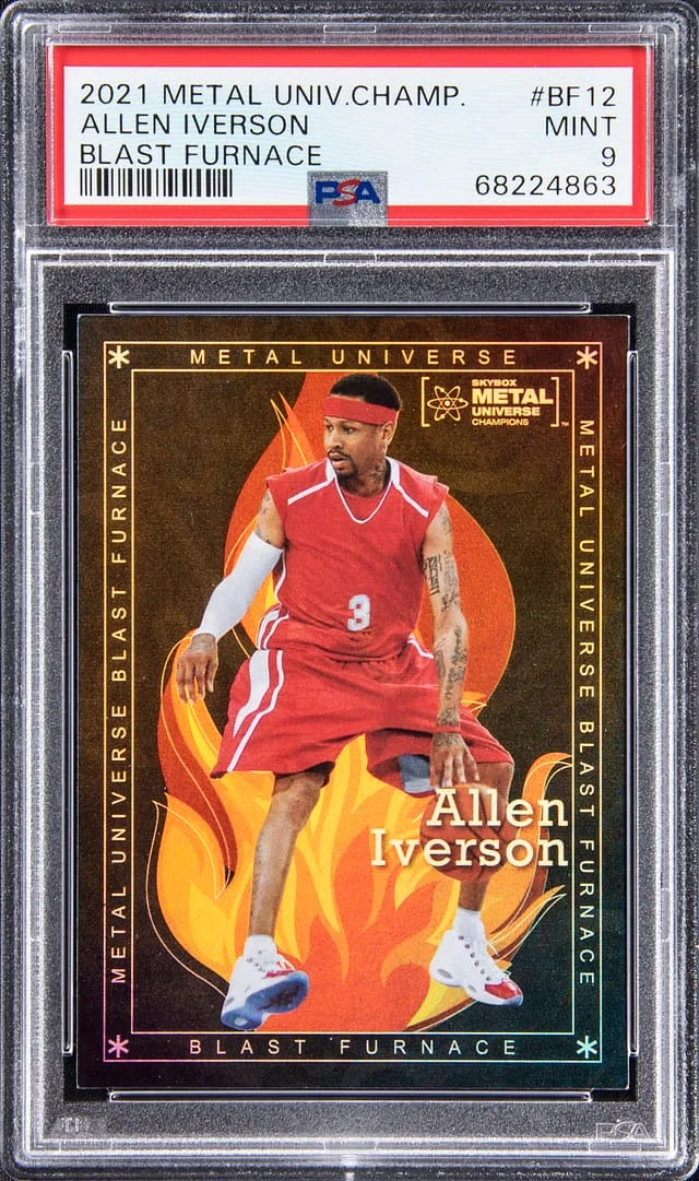 2021 SkyBox Metal Universe Champions Allen Iverson Blast Furnace #BF-12 card image